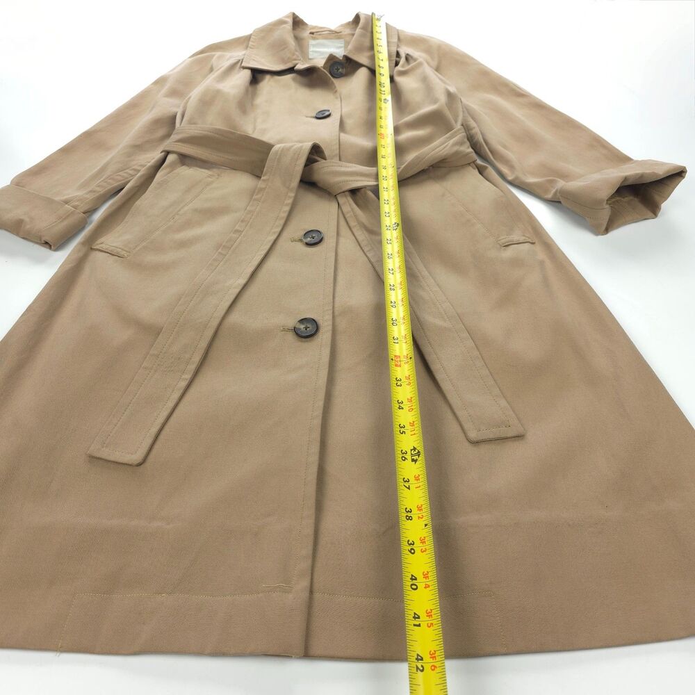 NEW Everlane Gathered Drape Trench Coat Minimal Preppy Tailored French Girl Boho - Picture 5 of 14